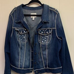 Jessica Simpson Embellished Blue Denim Jacket